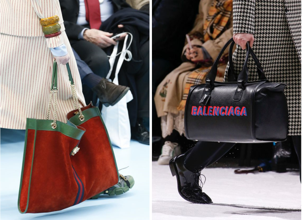 Gucci; Balenciaga сумки максисайз осень-зима 2018-19