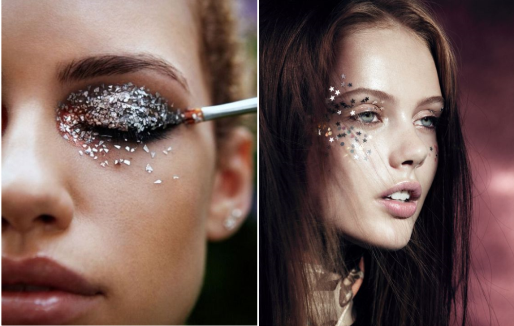 На Новый год блесток много не бывает! модный новогодний макияж