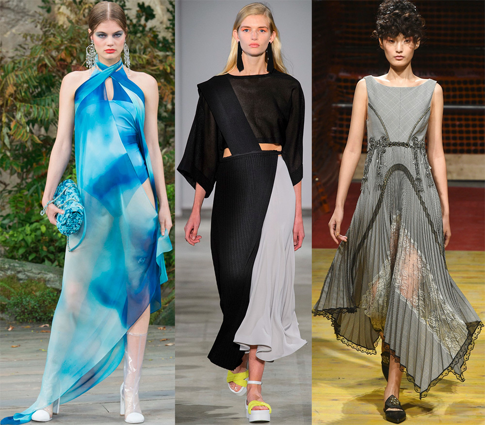 ассиметричные платья SS 2018