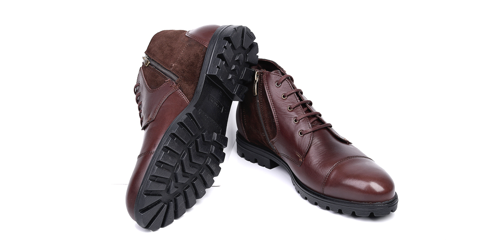 зимние кожаные мужские ботинки на наутаральном меху